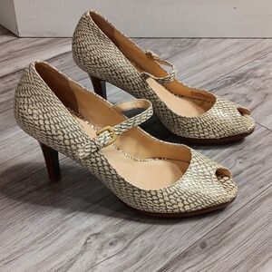 Nike Air Maryjane Peep Toe Snakeprint Heels